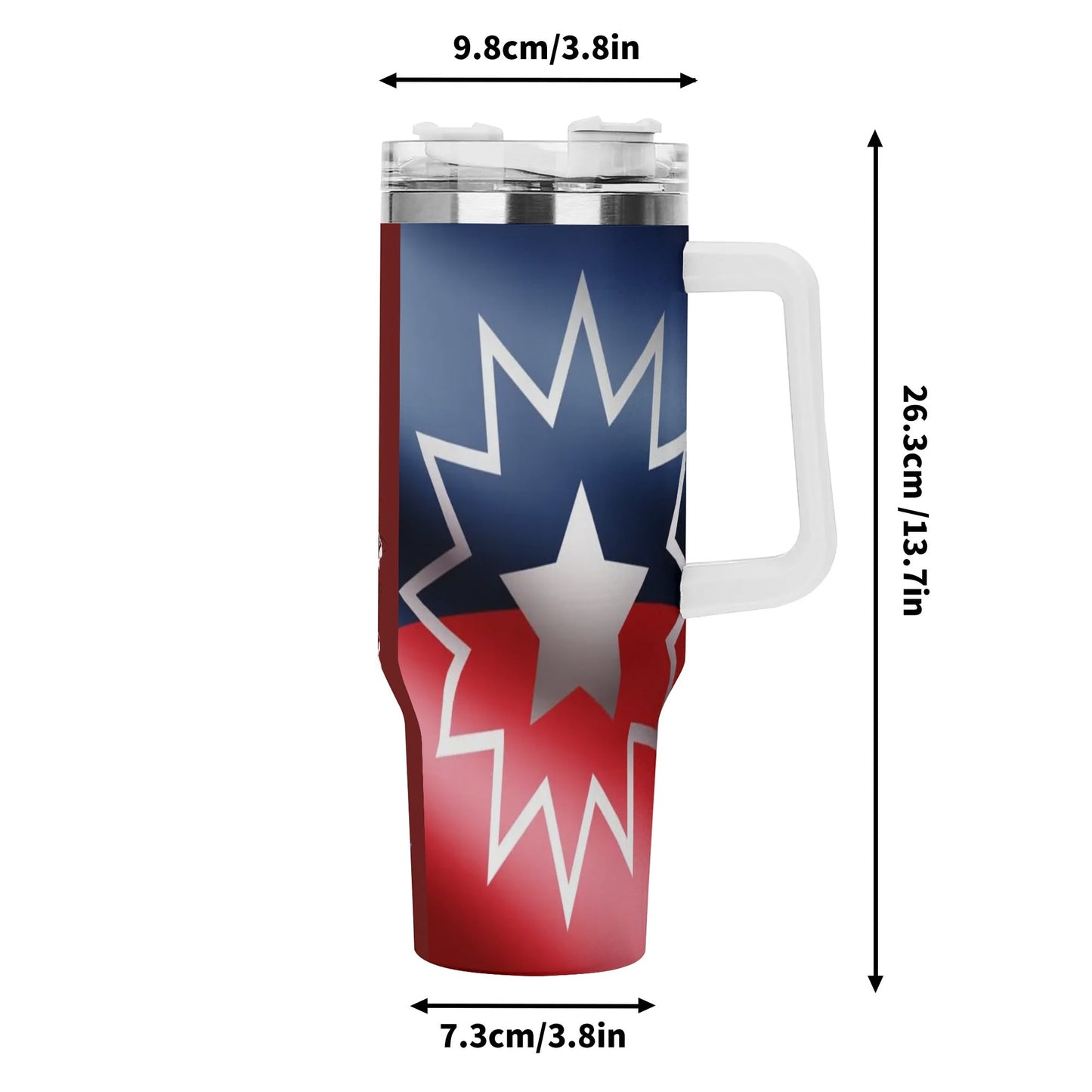 Freedom Day (Juneteenth) 40oz Stainless Steel Tumbler Gift With White Handle and Straw