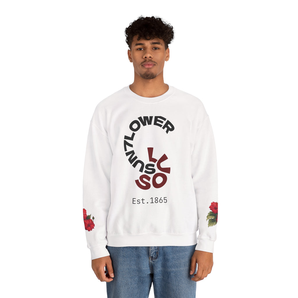 Crewneck Sweatshirt — Vintage Floral 'Sunflower' Graphic (Est. 1865)