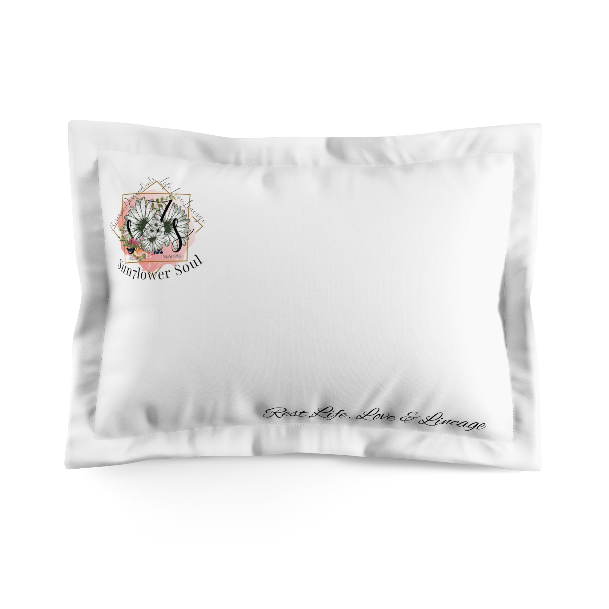 Pillow Sham - Sunflower Soul Floral Accent with 'Save The Sea, Save The Planet' Script