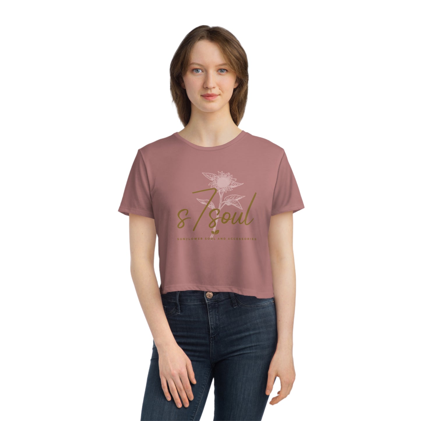 s7soul Women's Flowy Cropped Tee