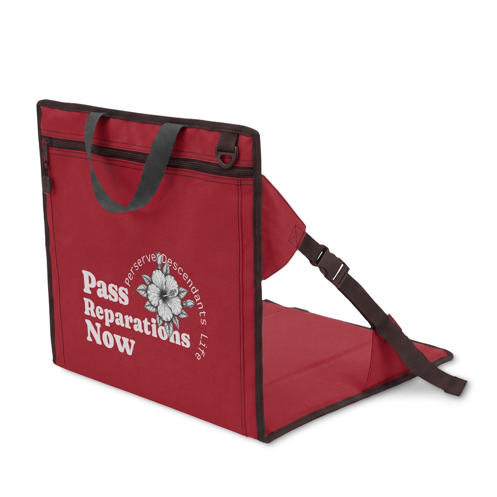 Stadium Seat — “Pass Reparations Now” Portable Folding Seat with Backrest
