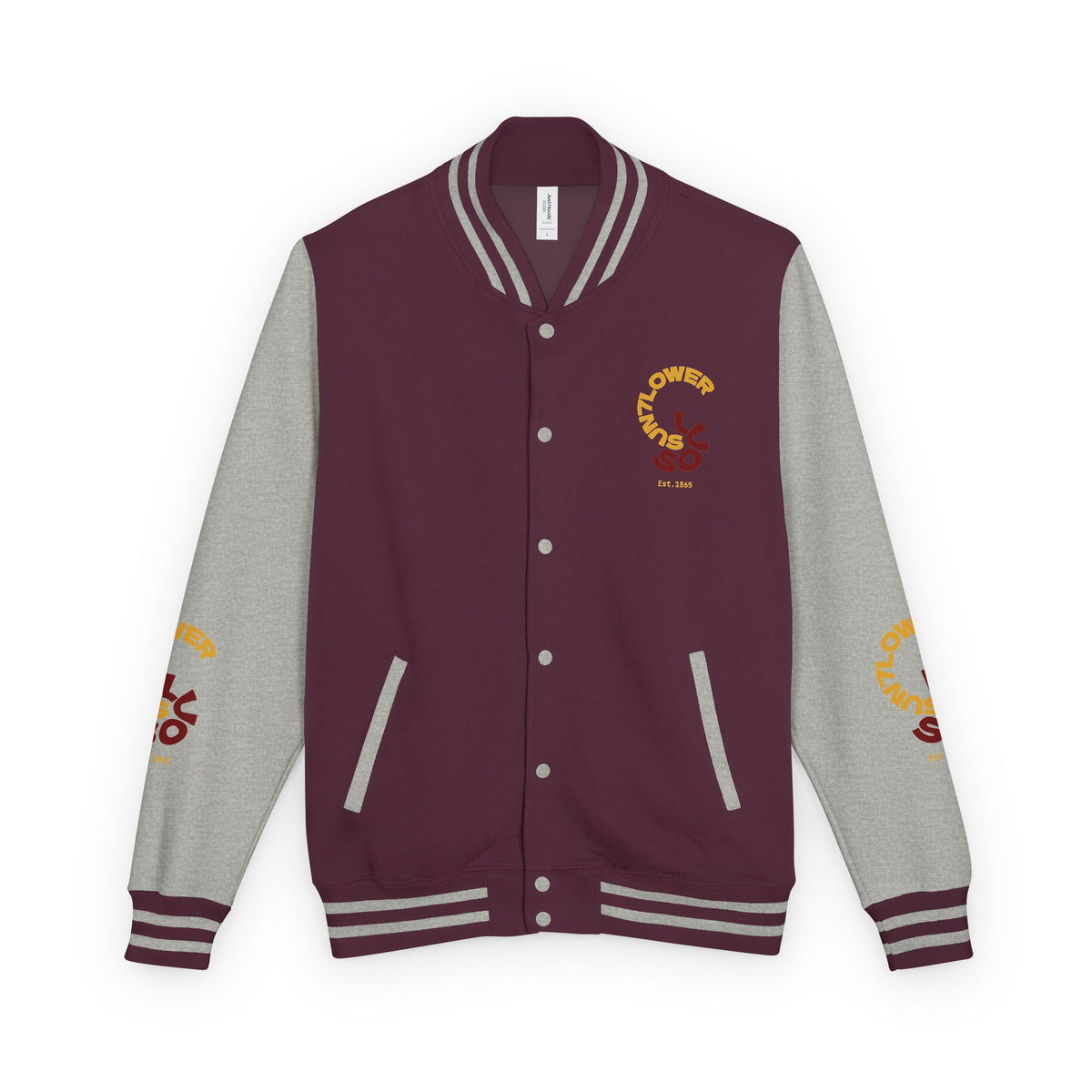 Letterman Jacket — Retro Sun7lower Soul 1865 Crest Varsity Jacket