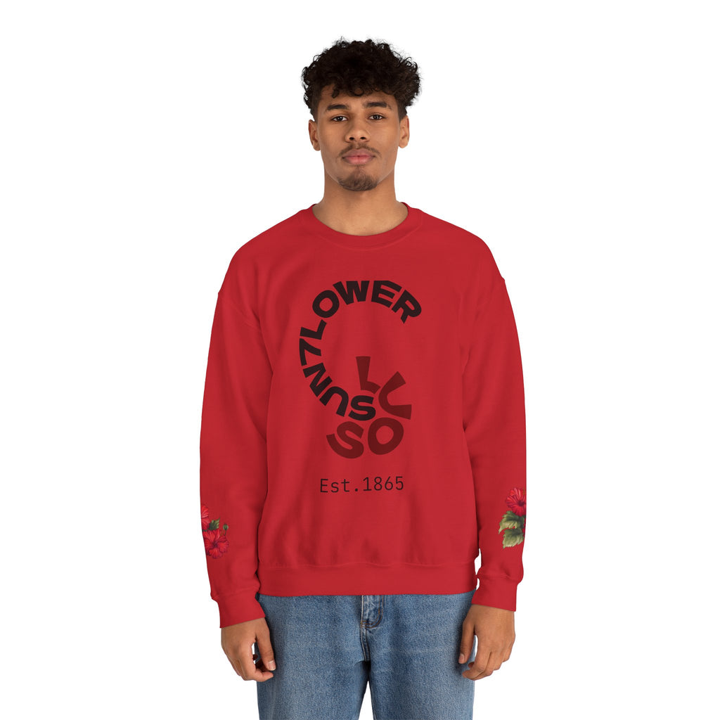 Crewneck Sweatshirt — Vintage Floral 'Sunflower' Graphic (Est. 1865)