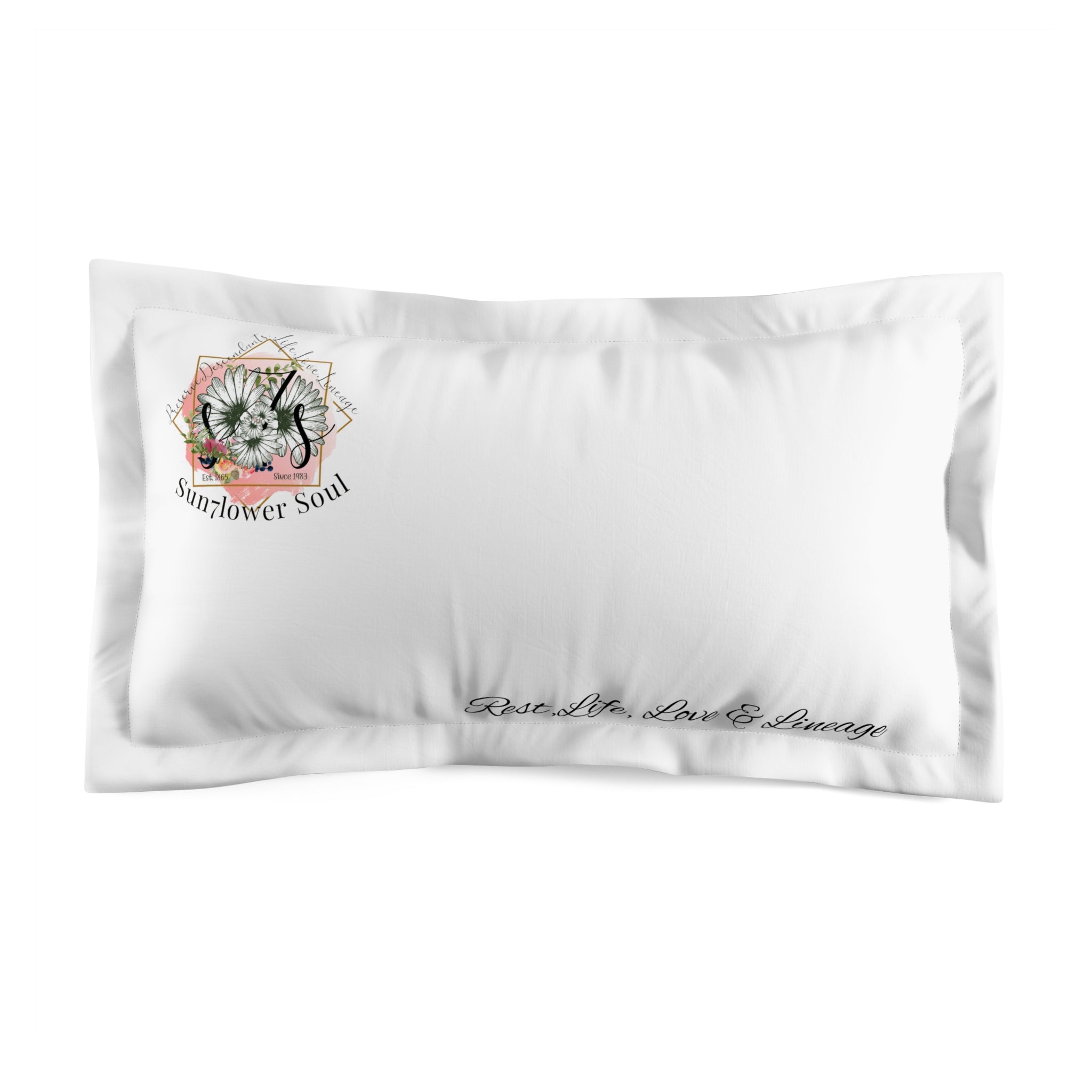 Pillow Sham - Sunflower Soul Floral Accent with 'Save The Sea, Save The Planet' Script