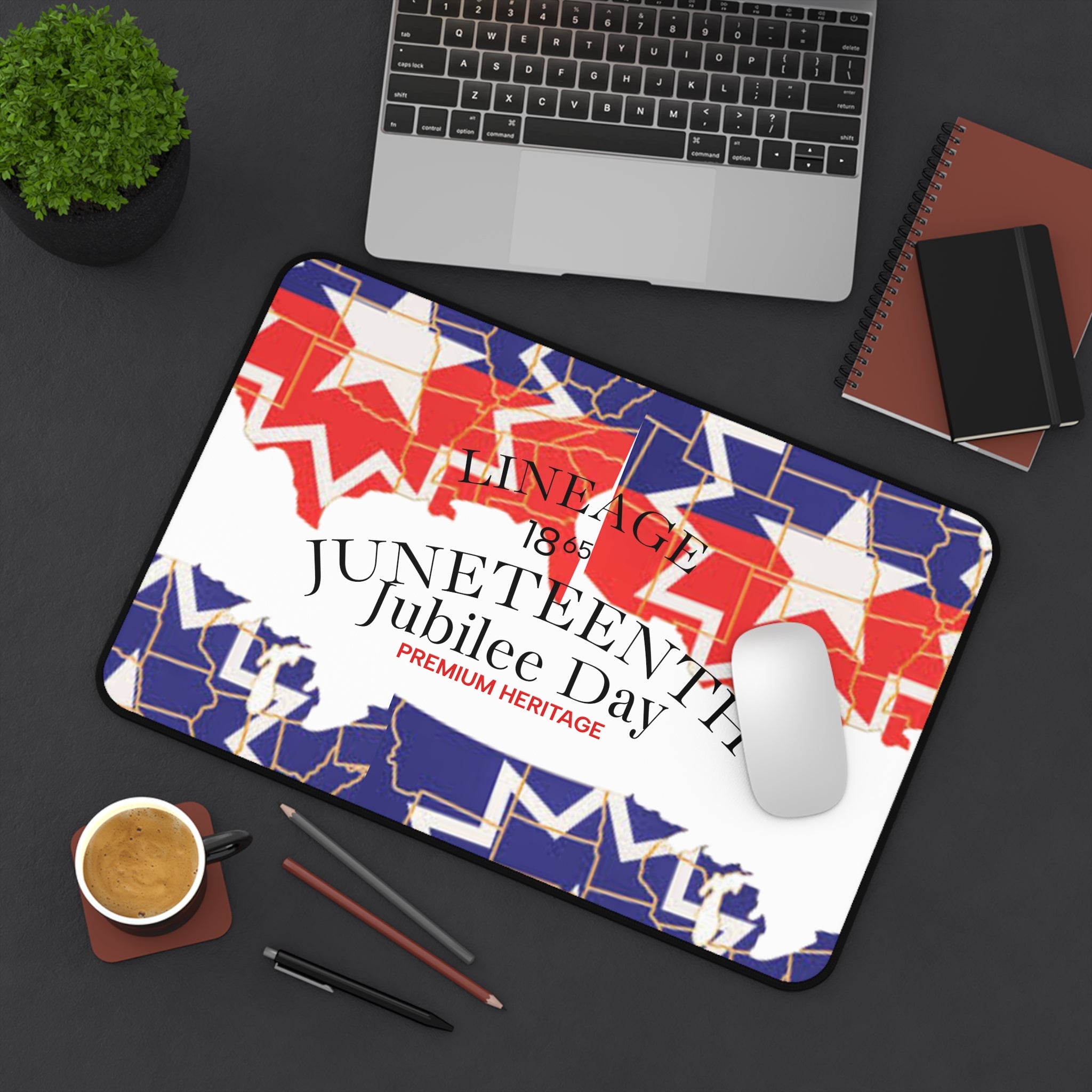 Juneteenth Jubilee Day Desk Mat — Patriotic Heritage Mouse Pad