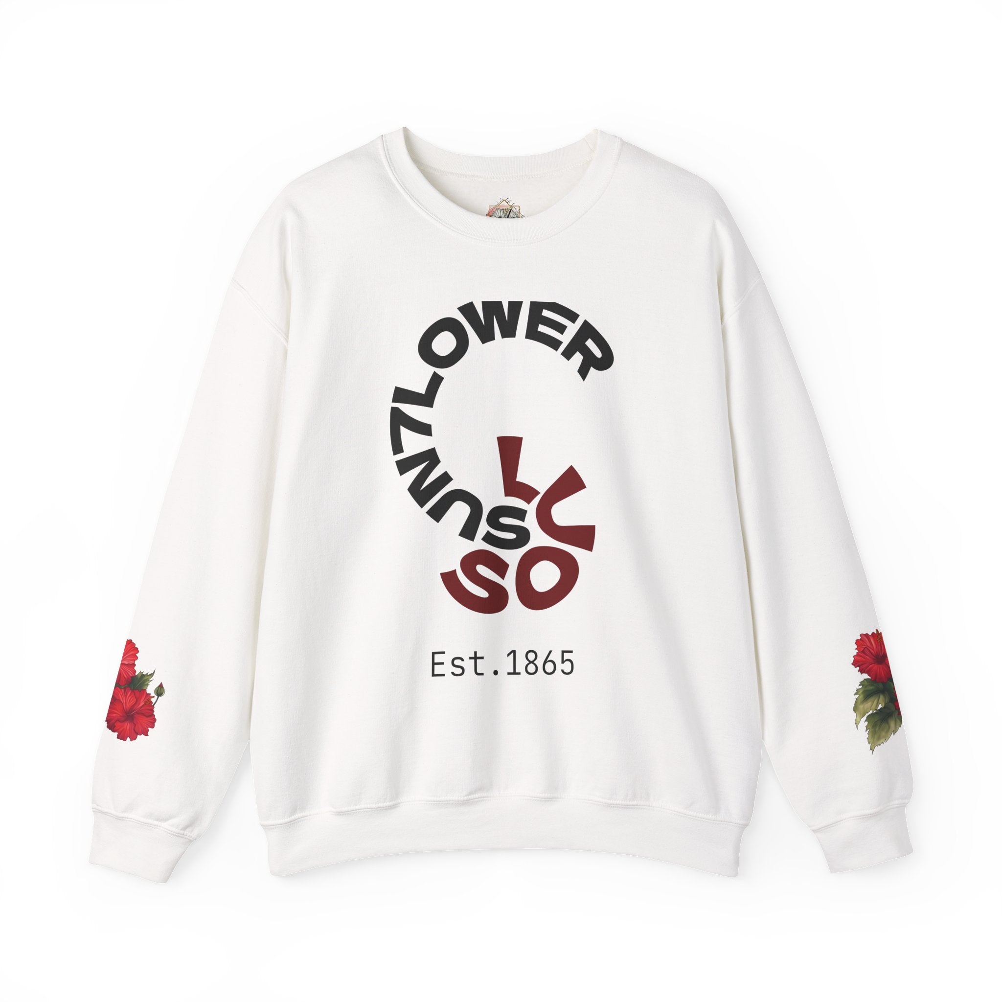 Crewneck Sweatshirt — Vintage Floral 'Sunflower' Graphic (Est. 1865)