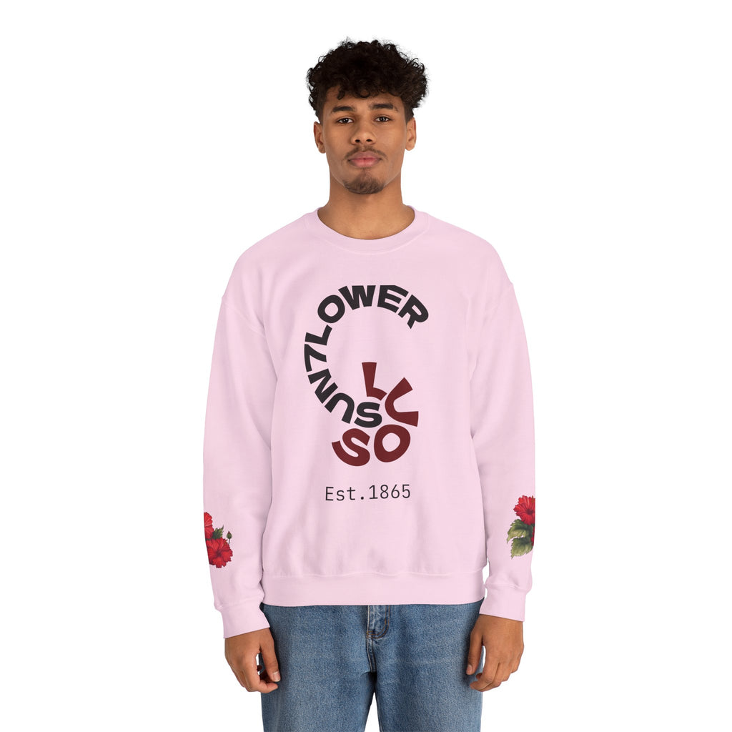 Crewneck Sweatshirt — Vintage Floral 'Sunflower' Graphic (Est. 1865)