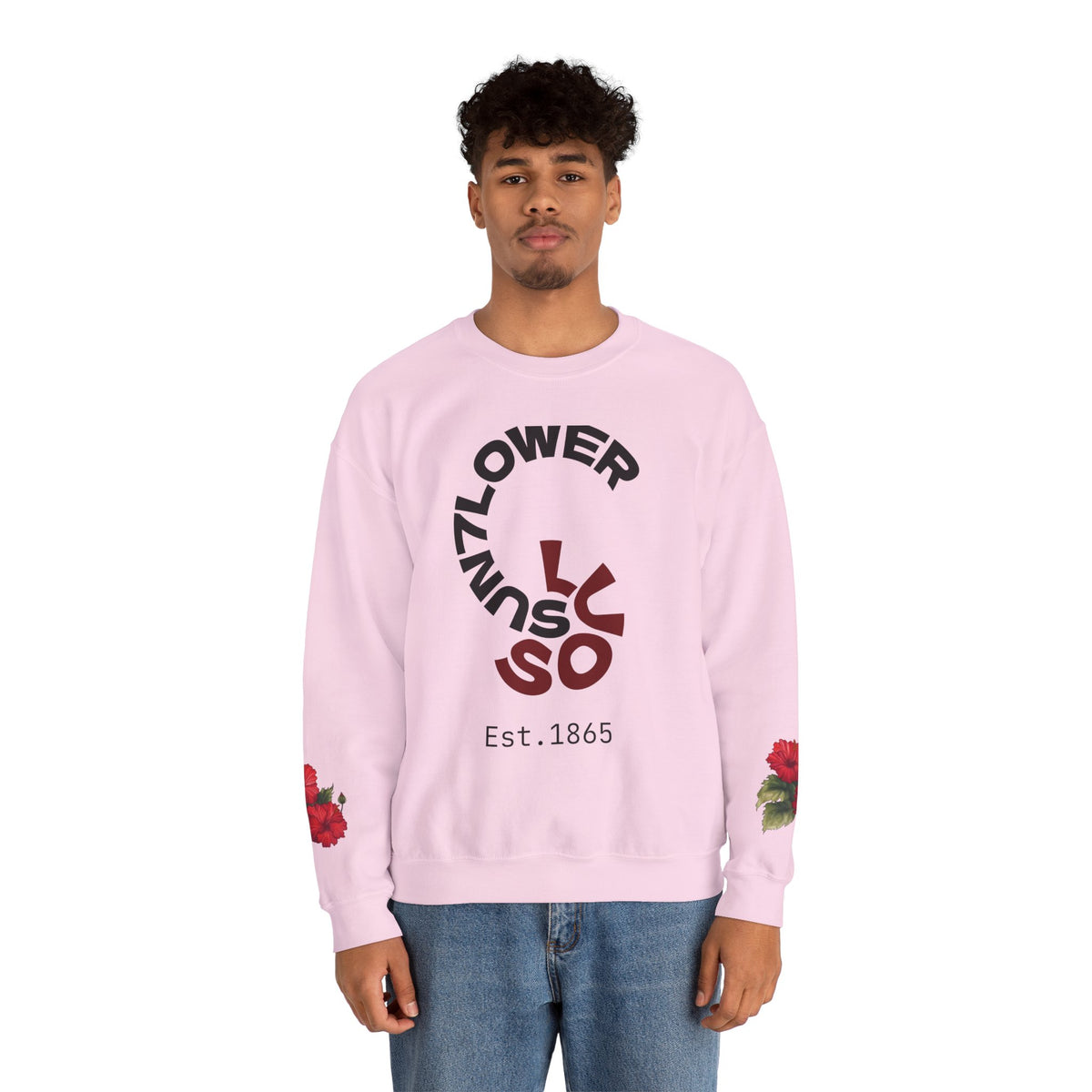 Crewneck Sweatshirt — Vintage Floral 'Sunflower' Graphic (Est. 1865)