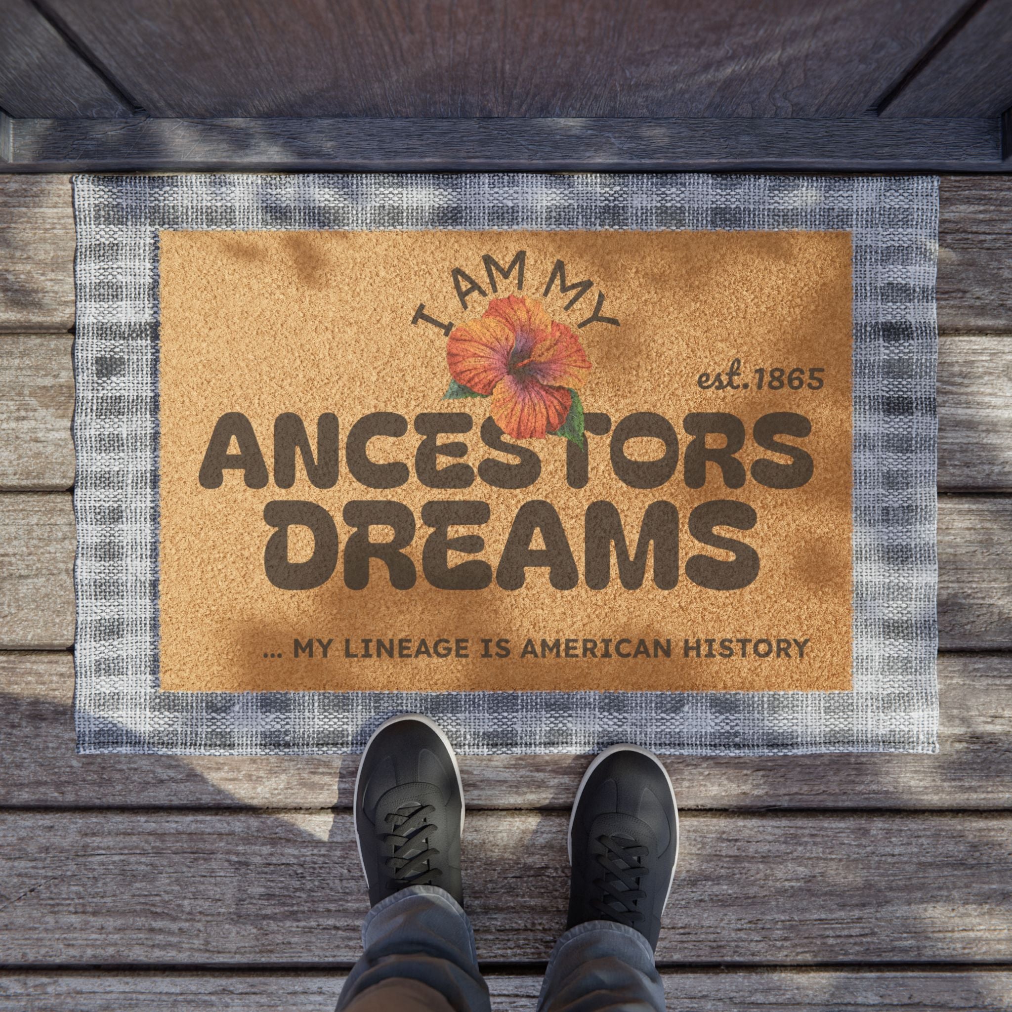 Doormat — "I Am My Ancestors' Dreams" Heritage Coir Welcome Mat