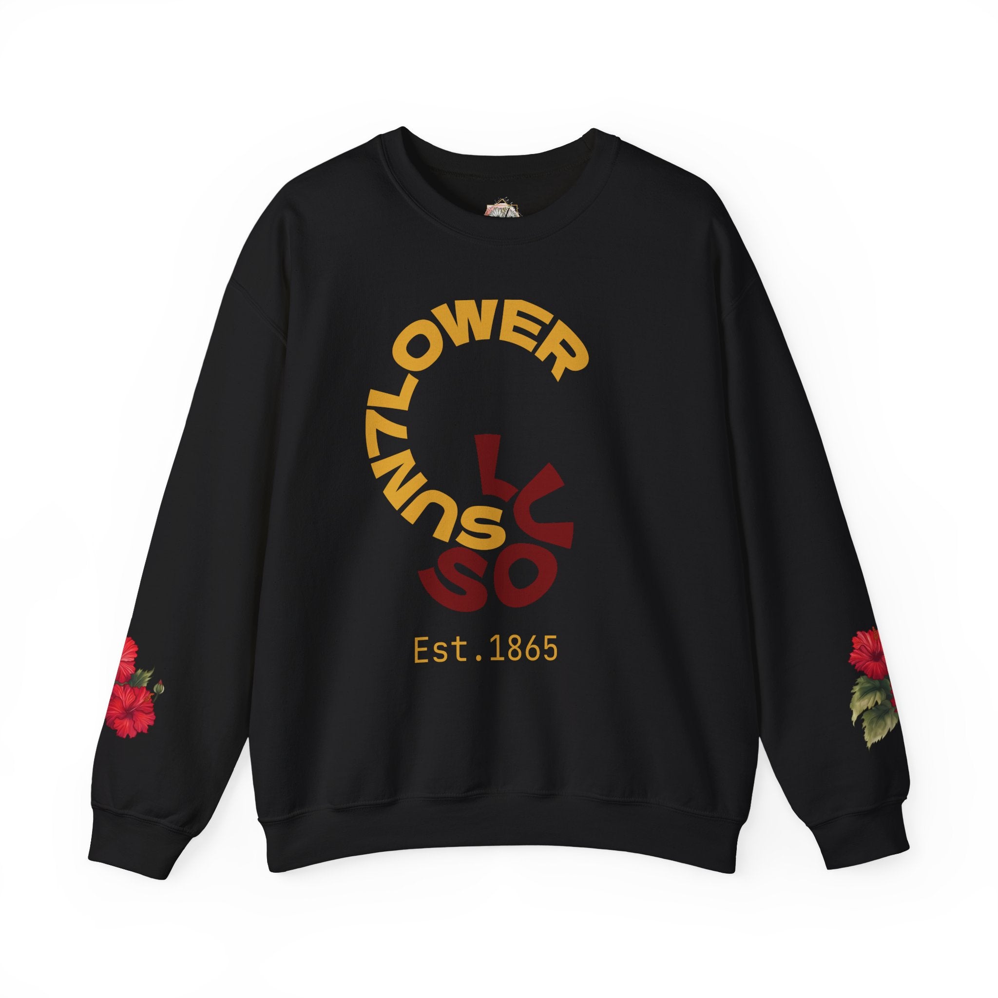 Crewneck Sweatshirt — Vintage Floral 'Sunflower' Graphic (Est. 1865)