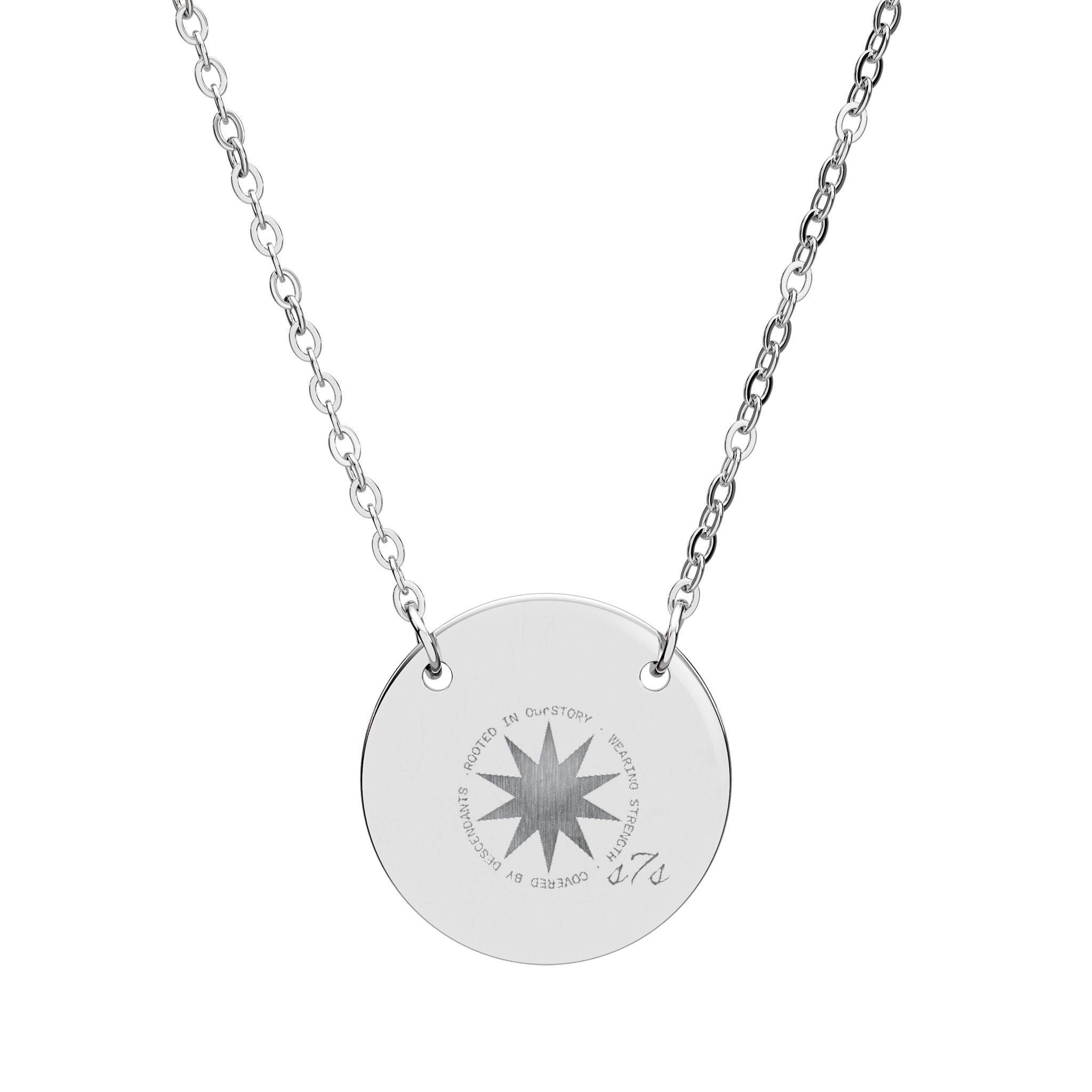 Engraved Circle Pendant Necklace — Personalized Minimalist Jewelry