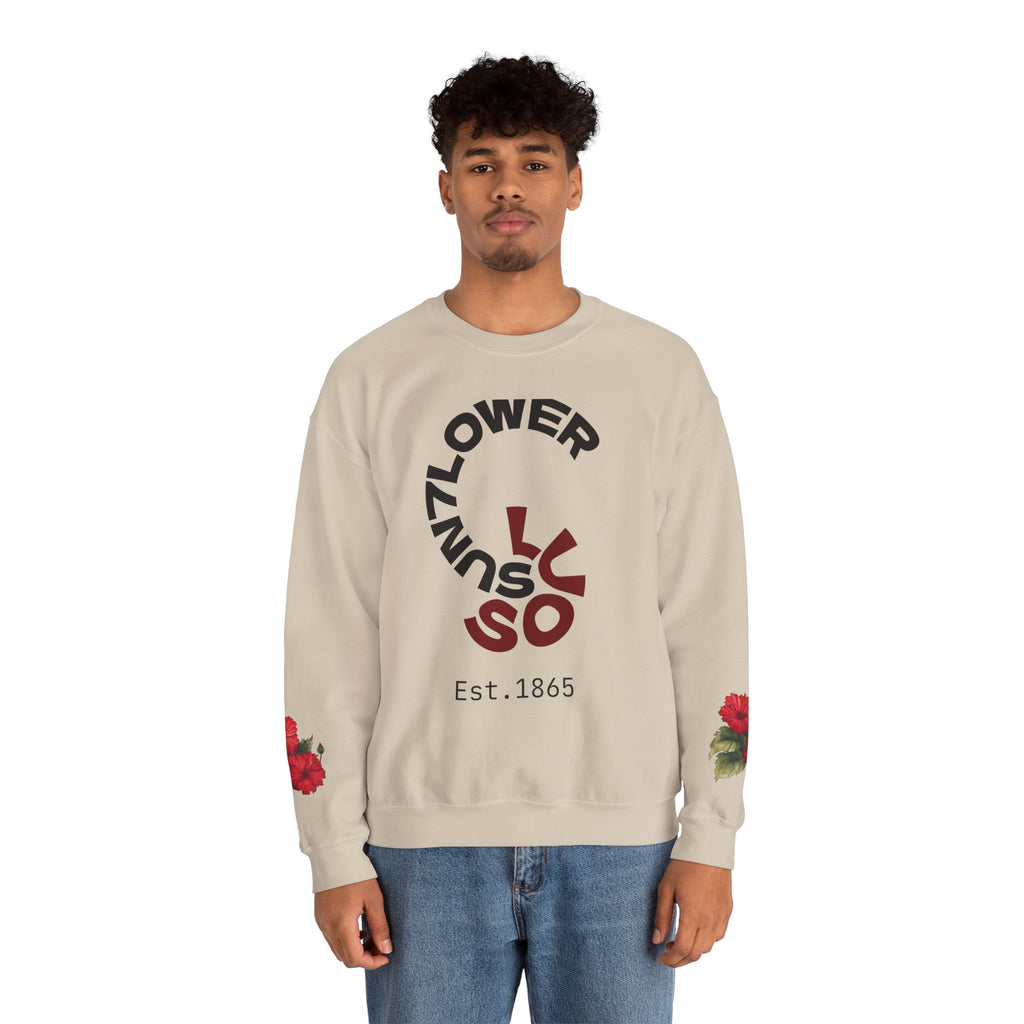 Crewneck Sweatshirt — Vintage Floral 'Sunflower' Graphic (Est. 1865)