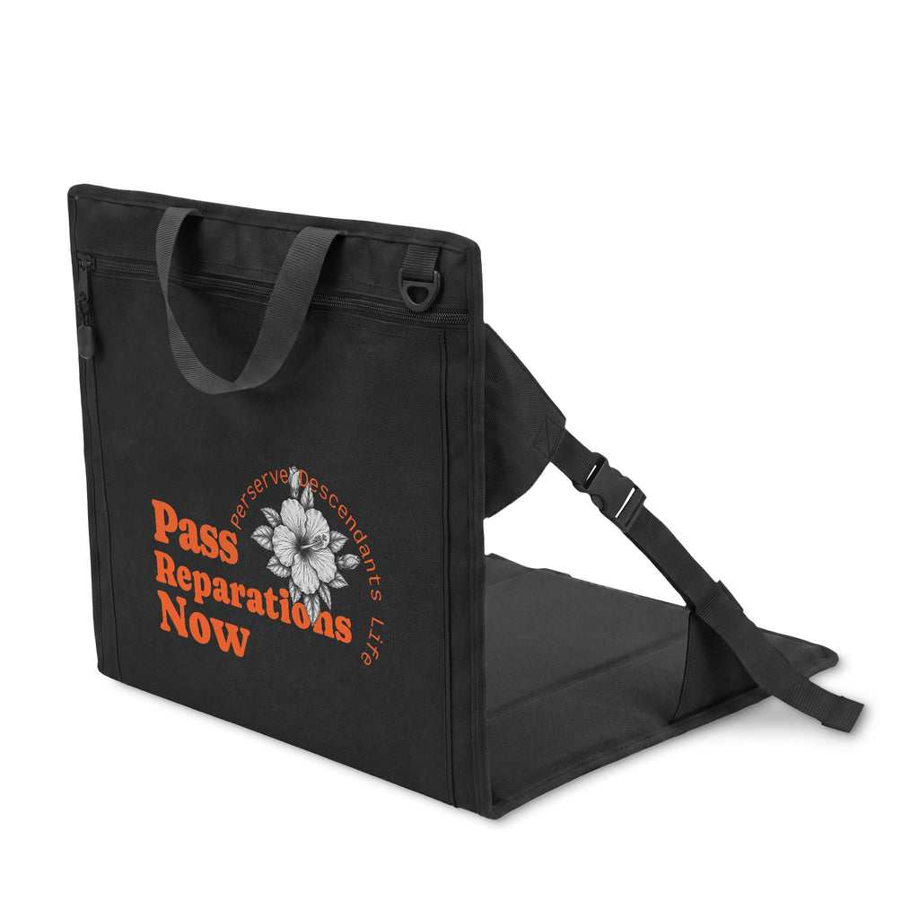 Stadium Seat — “Pass Reparations Now” Portable Folding Seat with Backrest
