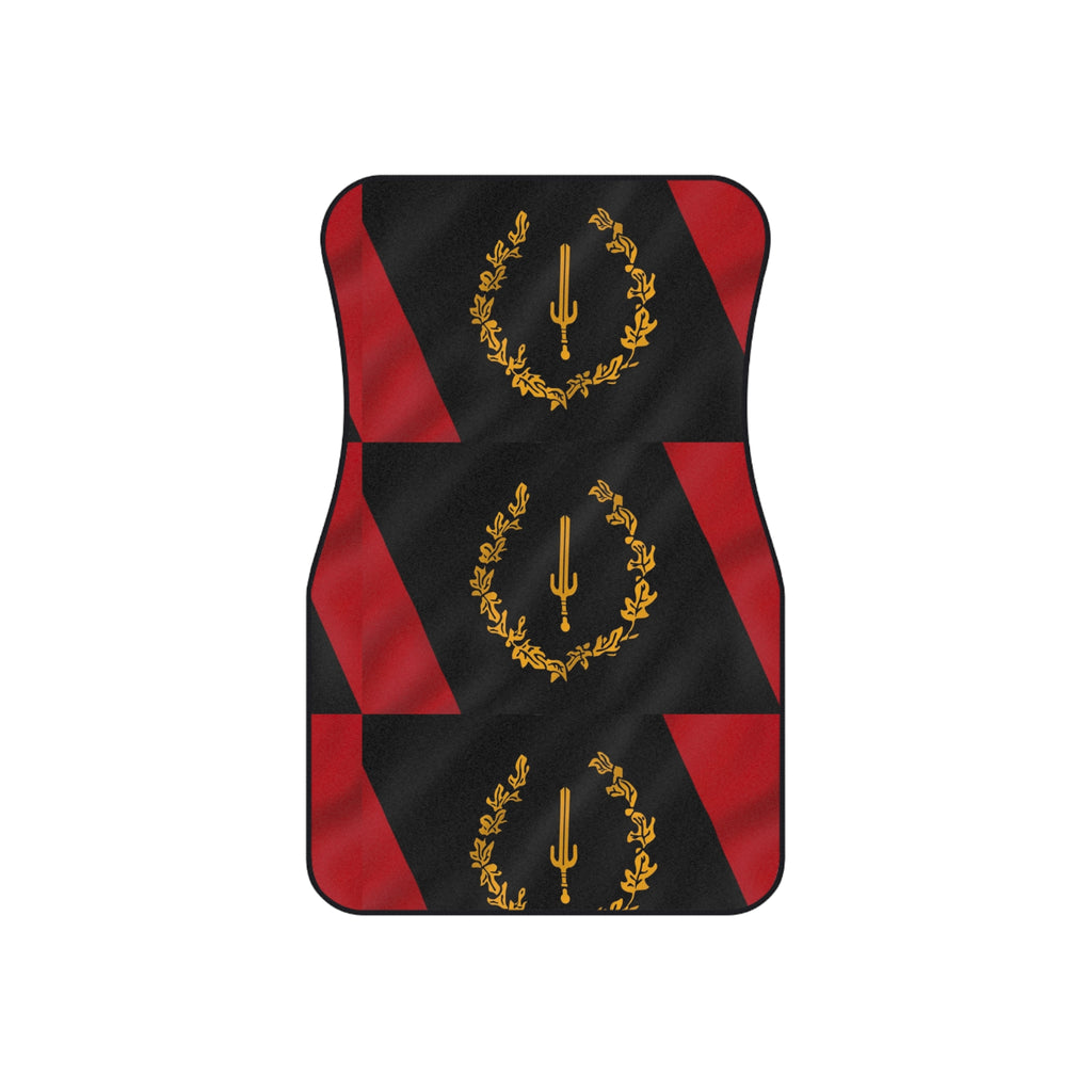 Car Mats — Black & Red Laurel Emblem Set (4-Pack)