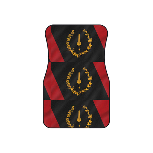 Car Mats — Black & Red Laurel Emblem Set (4-Pack)