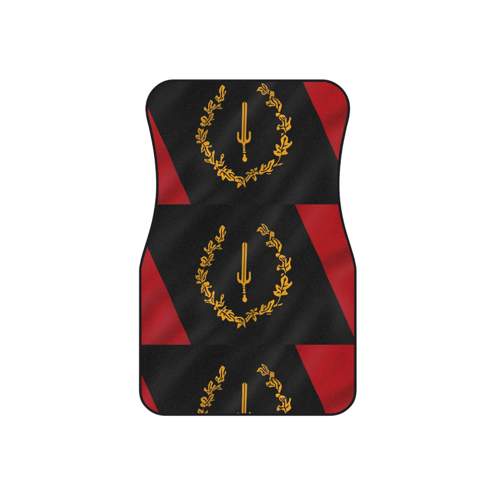 Car Mats — Black & Red Laurel Emblem Set (4-Pack)