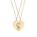 Engravable Break-Apart Heart Necklace Set – Matching Best Friend/Partner Pendants
