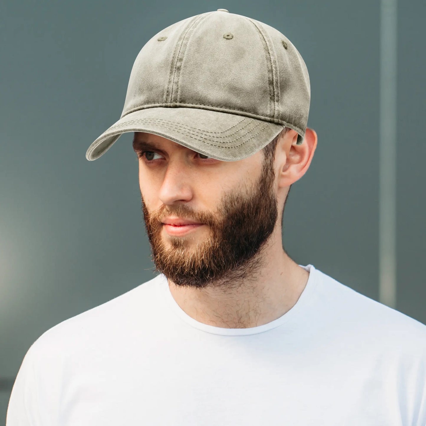 Four Sides Embroidered Texts /Name/Logo Denim Baseball Cap