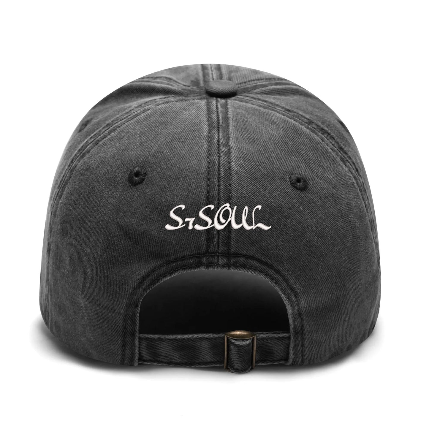 Four Sides Embroidered Texts /Name/Logo Denim Baseball Cap