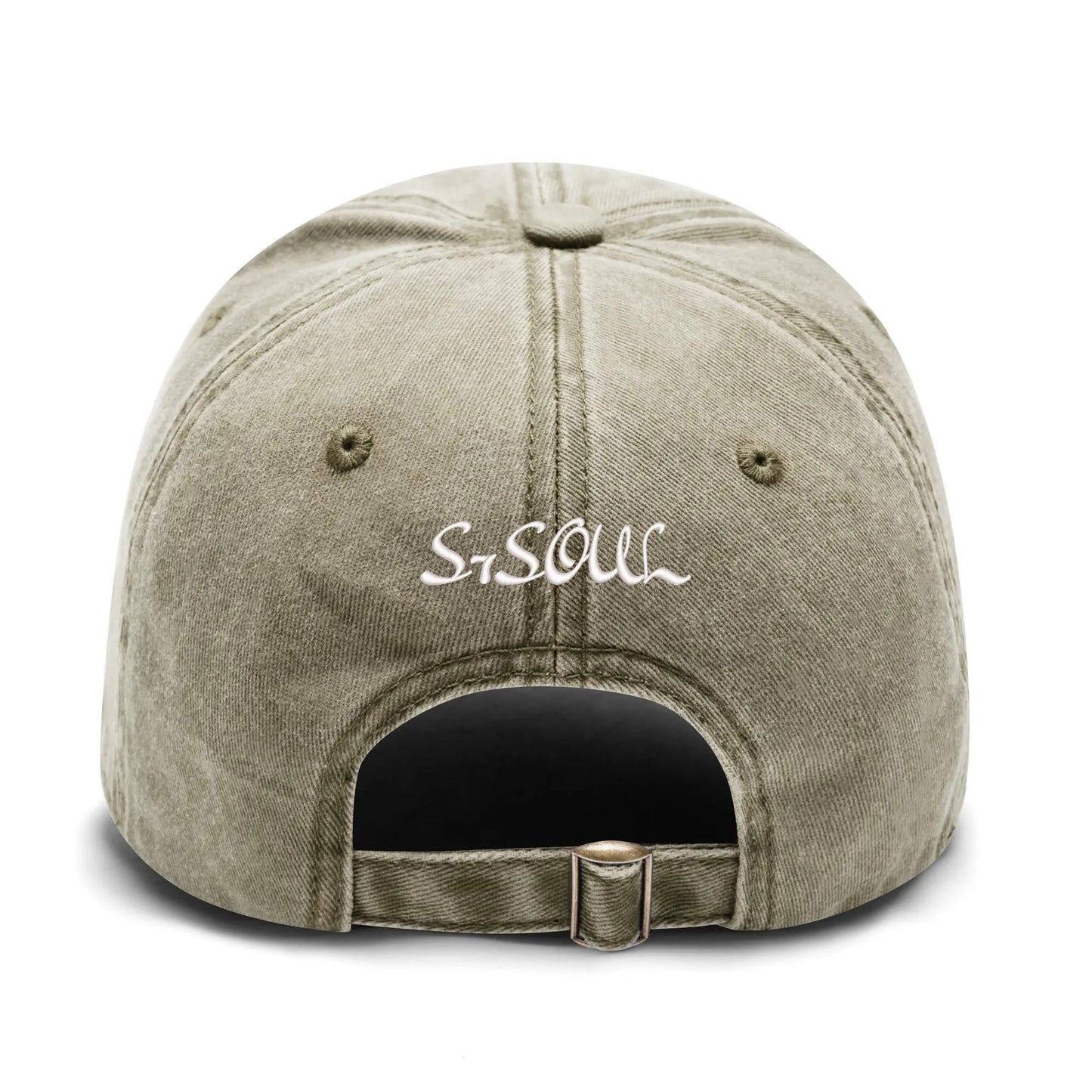 Four Sides Embroidered Texts /Name/Logo Denim Baseball Cap