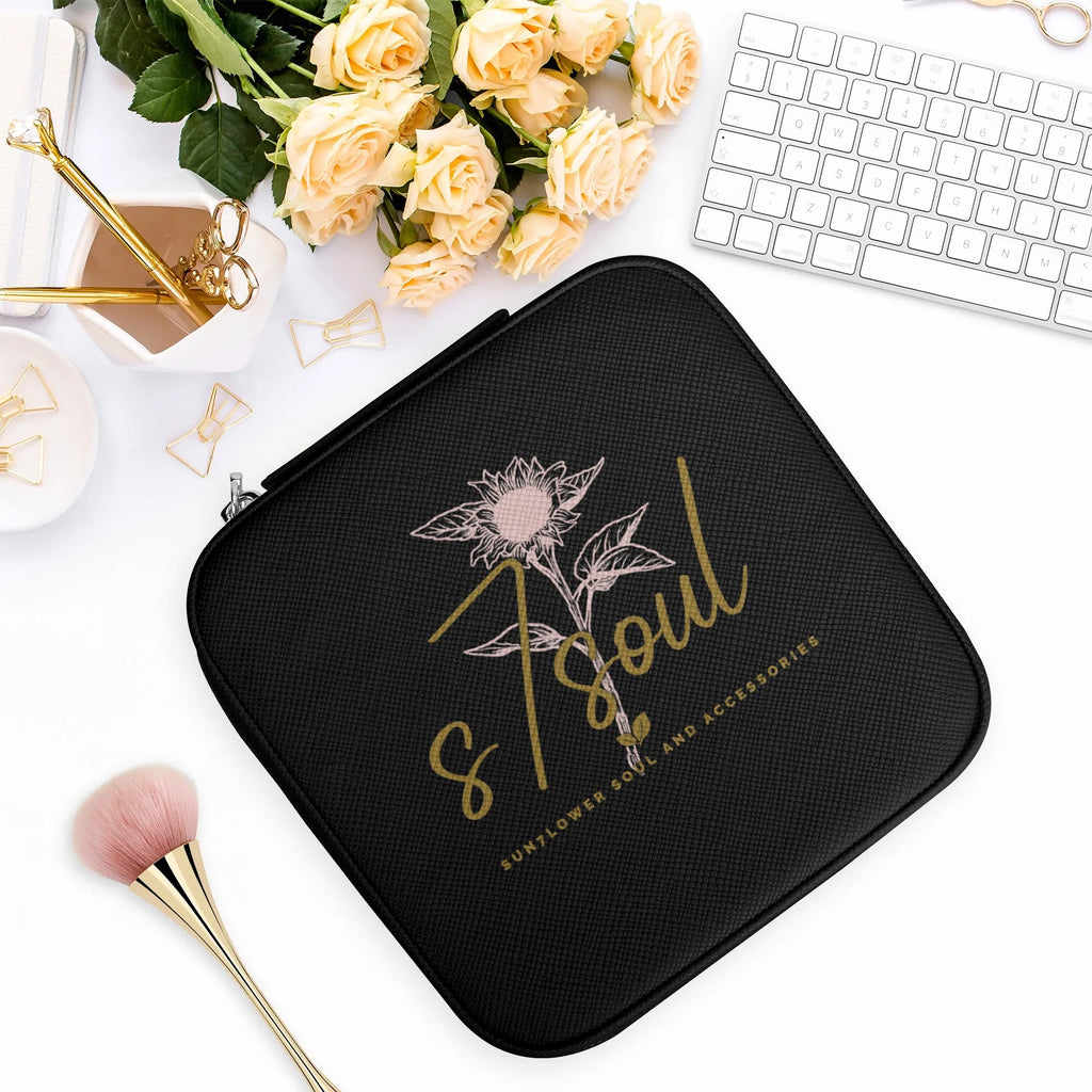 Personalized Square Jewelry Case Display Box with Zipper