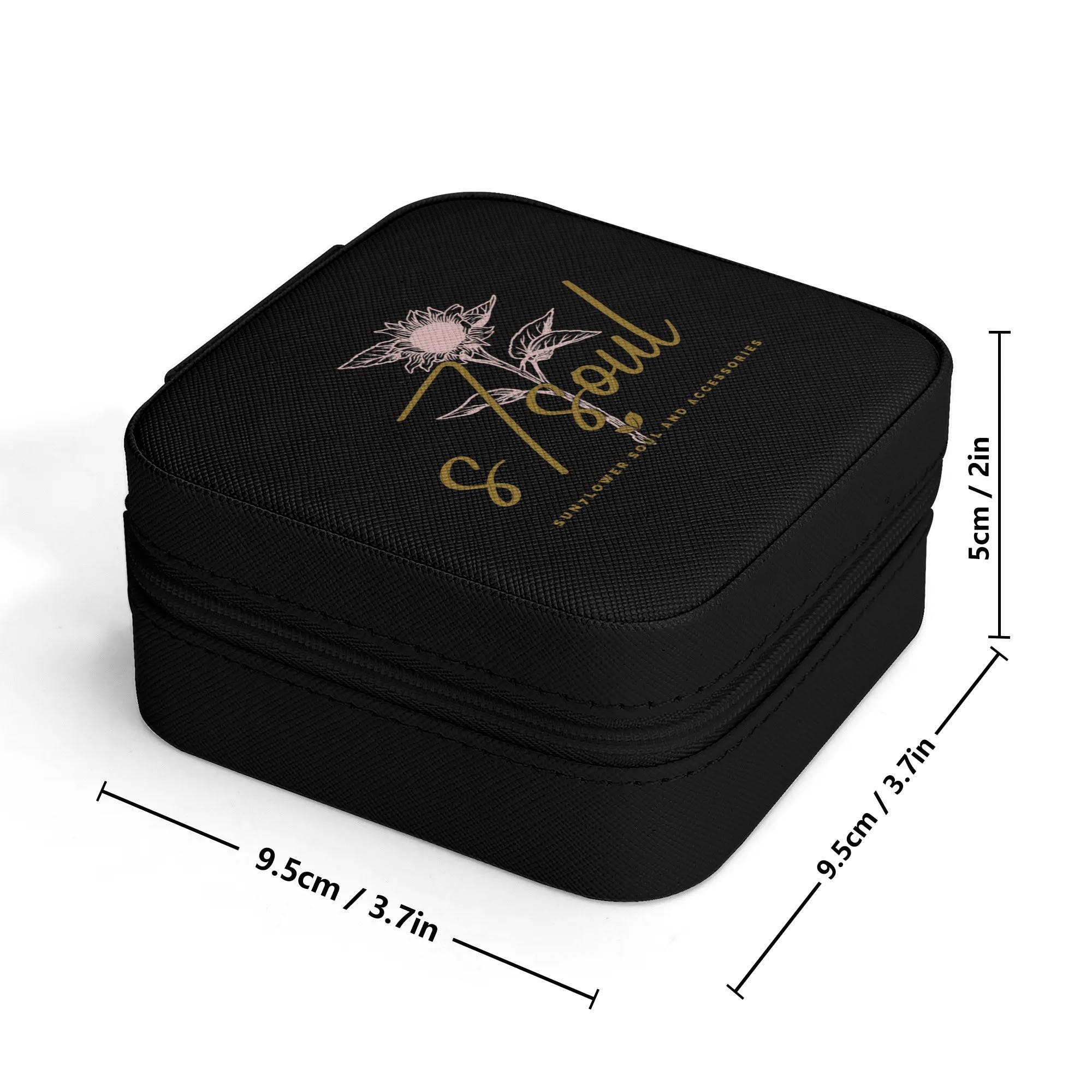 Personalized Square Jewelry Case Display Box with Zipper