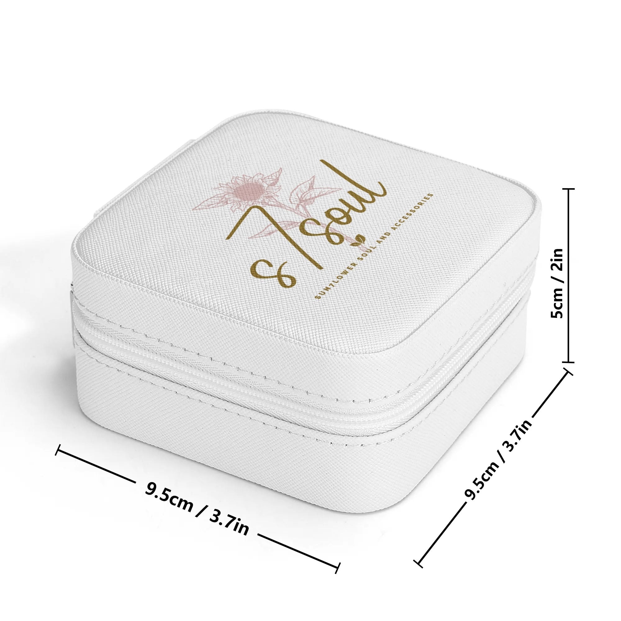 Personalized Square Jewelry Case Display Box with Zipper
