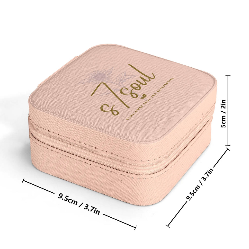 Personalized Square Jewelry Case Display Box with Zipper