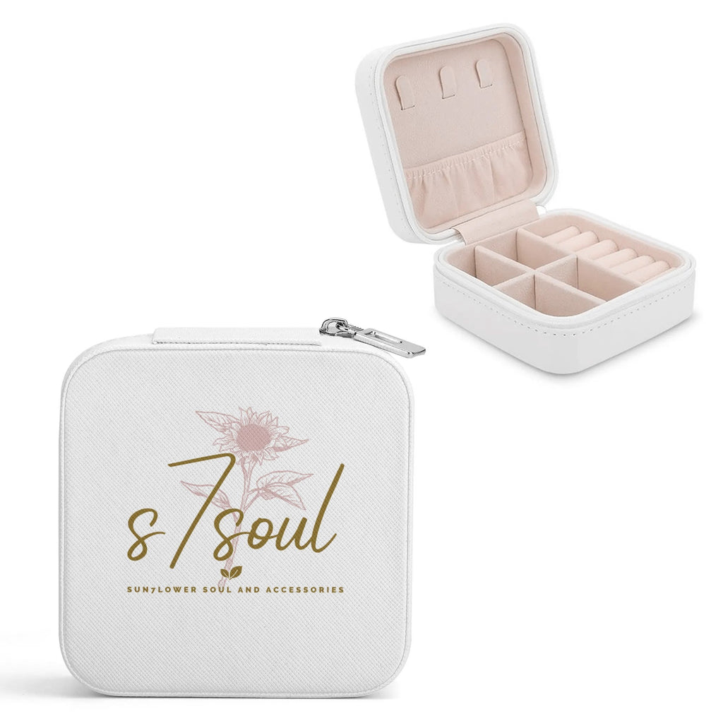 Personalized Square Jewelry Case Display Box with Zipper