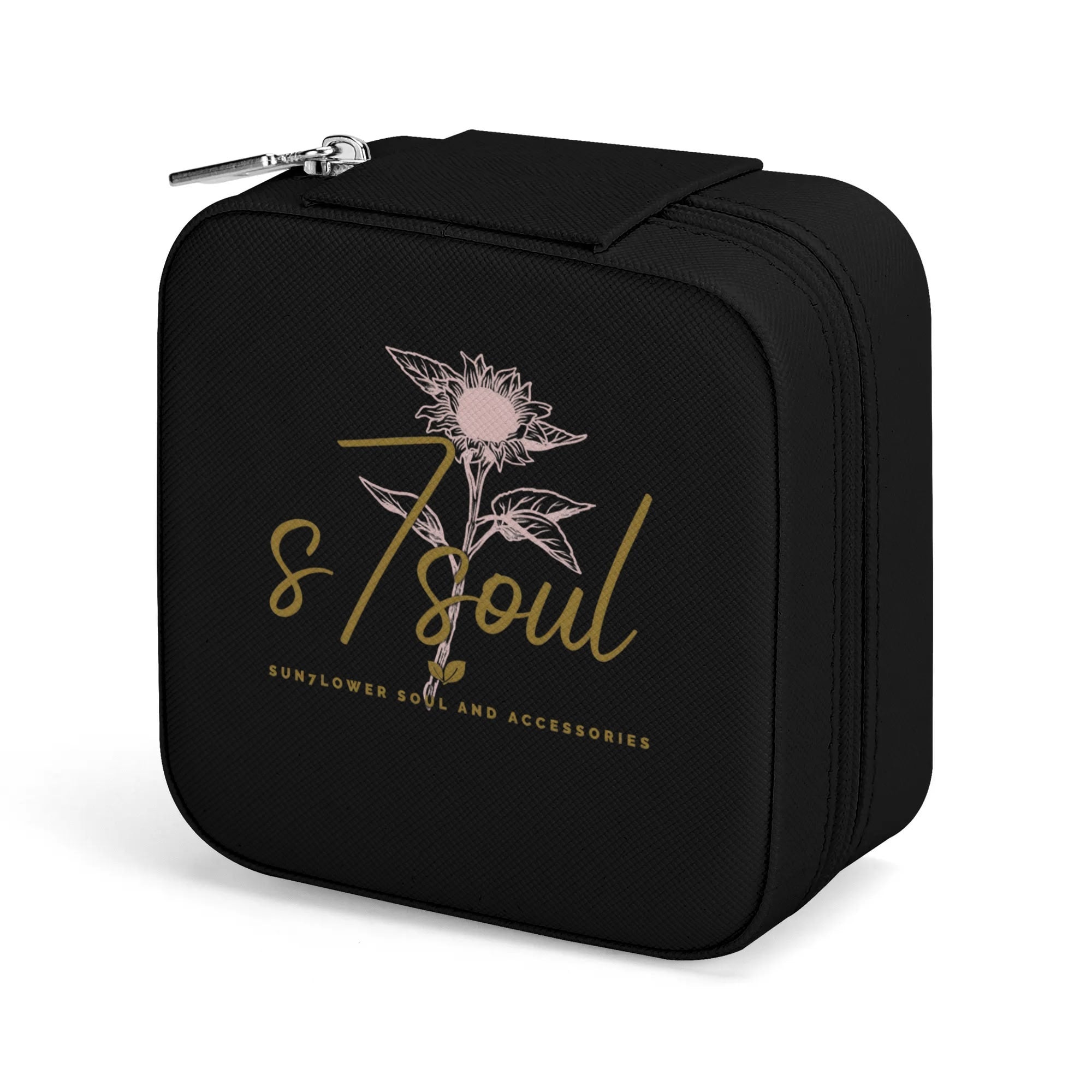 Personalized Square Jewelry Case Display Box with Zipper