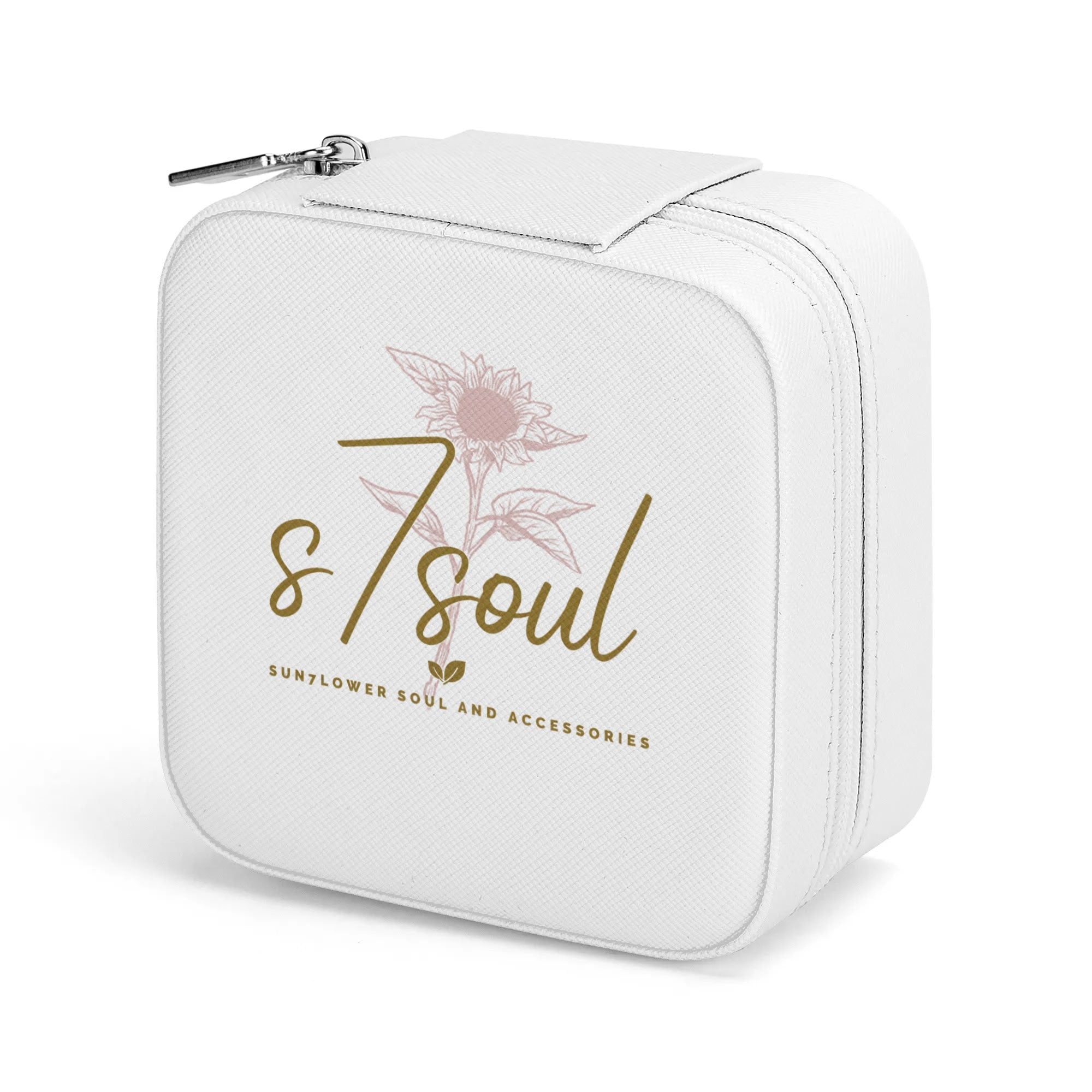 Personalized Square Jewelry Case Display Box with Zipper