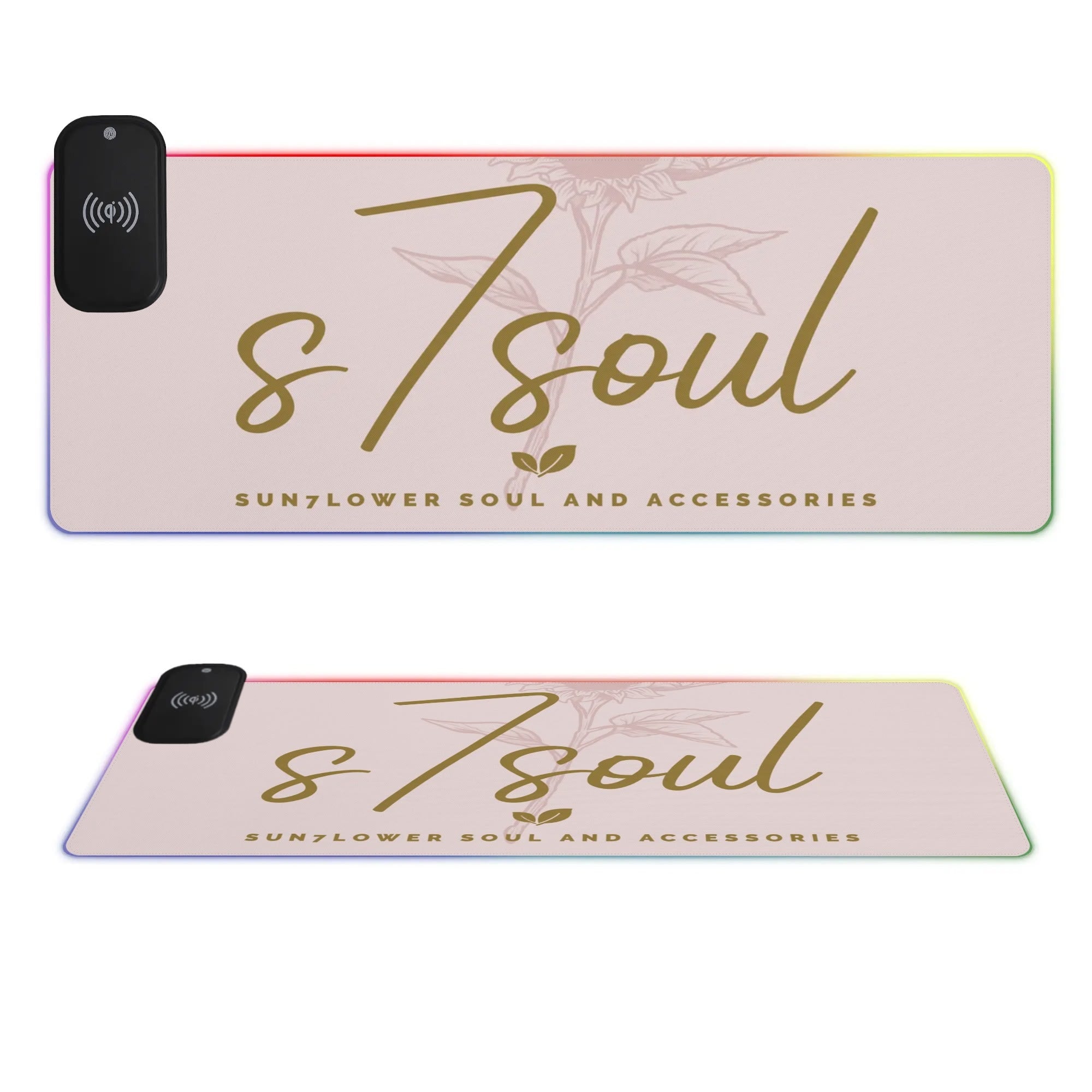 Wireless Charging Rubber RGB Desk Pad Gaming Led Mouse Pad