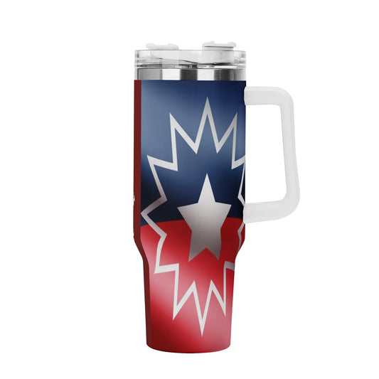 Freedom Day (Juneteenth) 40oz Stainless Steel Tumbler Gift With White Handle and Straw