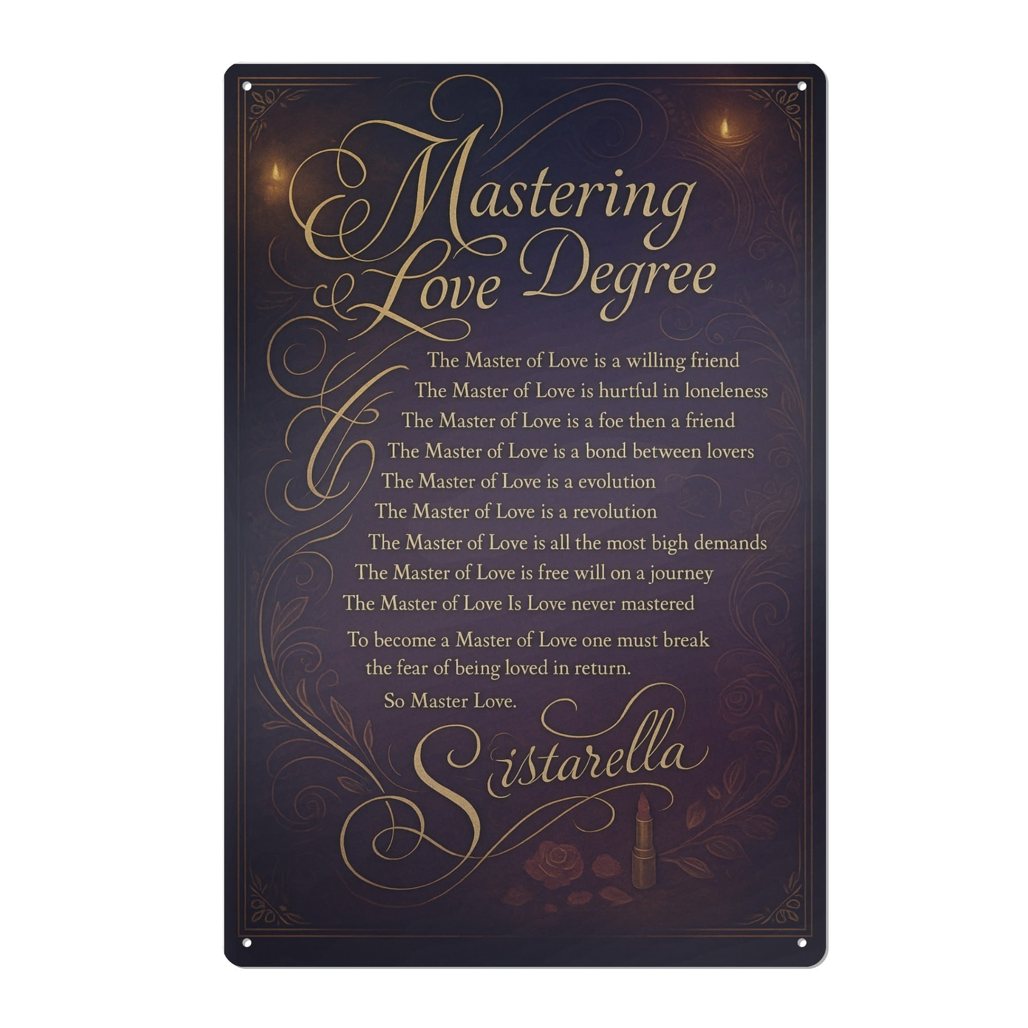 "Mastering Love Degree" Wall Modern Artwork for Home Decor'