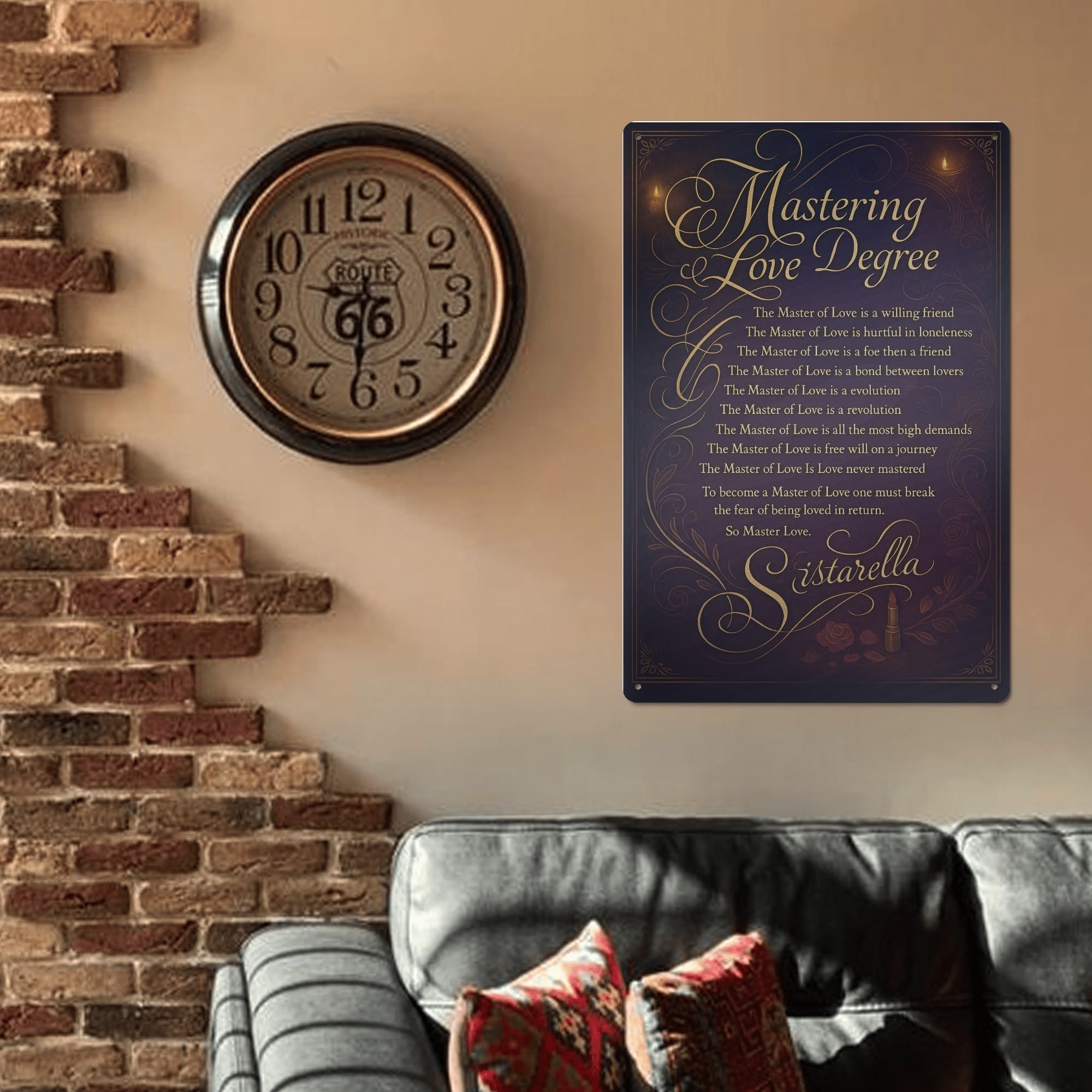 "Mastering Love Degree" Wall Modern Artwork for Home Decor'