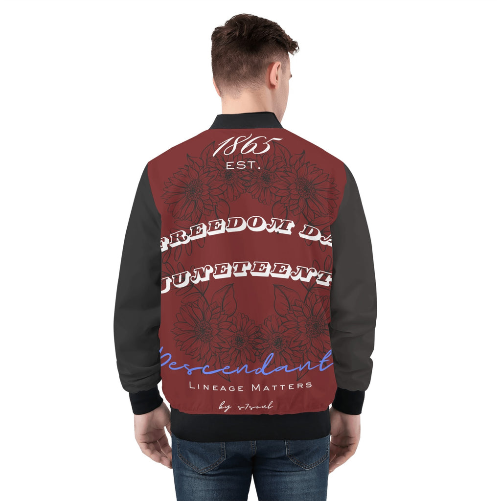 Mens All Over Print Zip Up Bomber Jacket