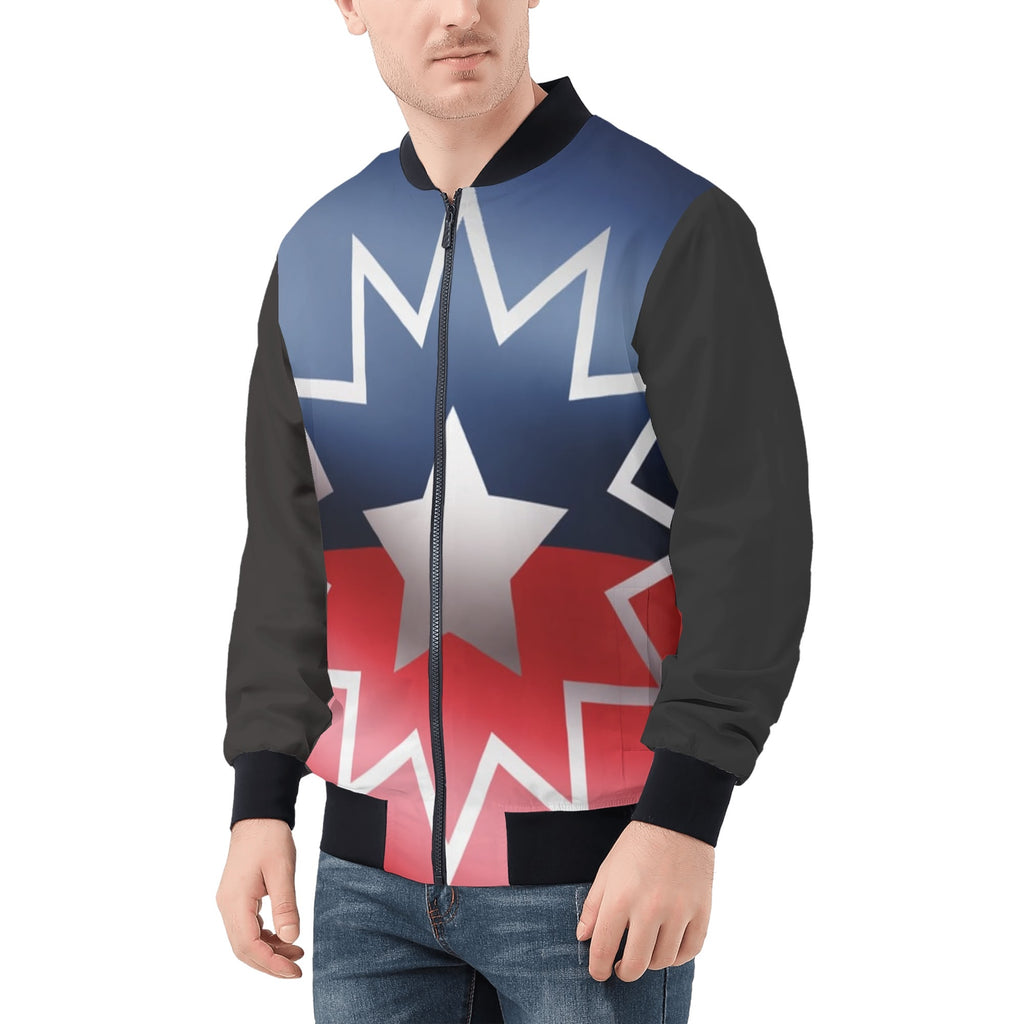Mens All Over Print Zip Up Bomber Jacket