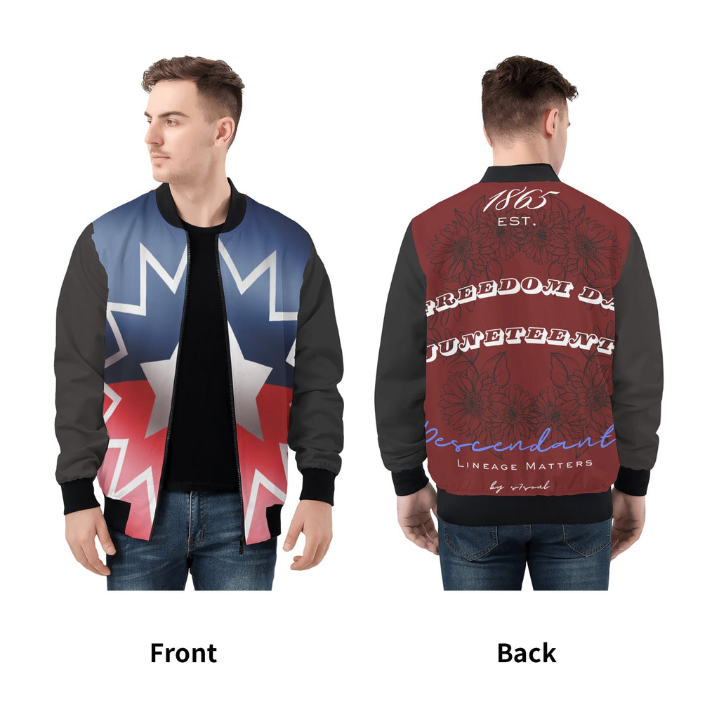 Mens All Over Print Zip Up Bomber Jacket