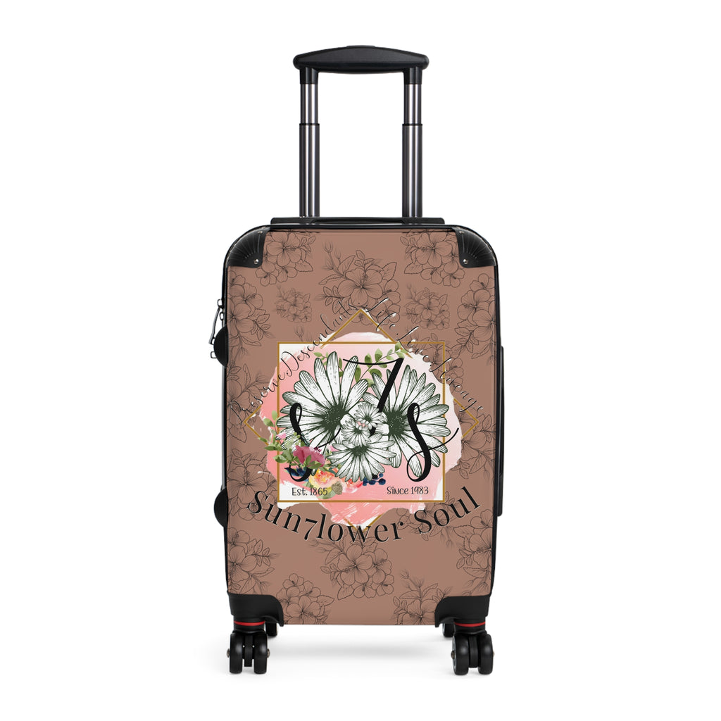 Sunflower Soul Carry-On Suitcase — Floral Travel Luggage with Vintage Butterfly Design