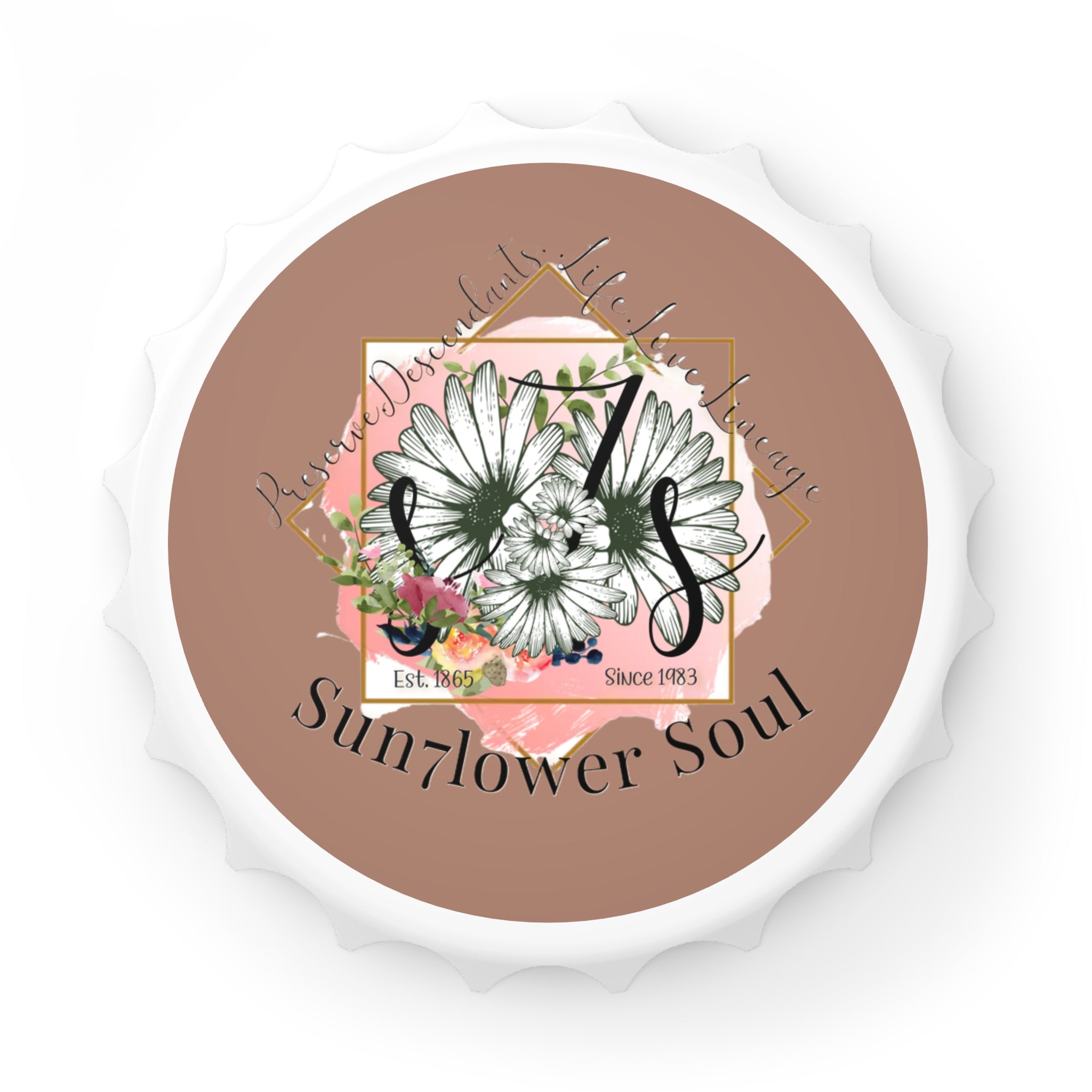 Sunflower Soul Bottle Opener — Floral Daisy Decorative Bottle Cap Opener