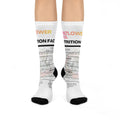 Cushioned Crew Socks — “Mental Health Nutrition Facts” Novelty Crew Socks