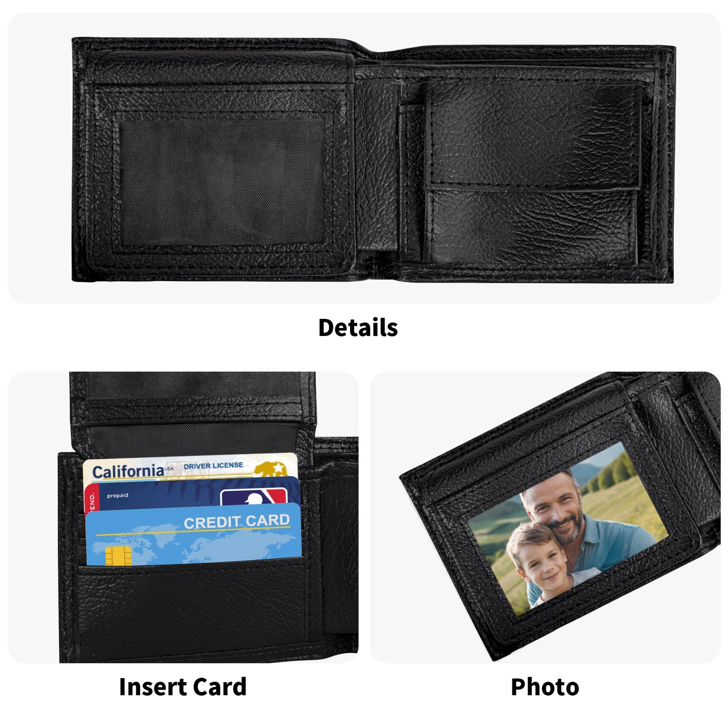 NEW ITEM ALERT!! Mens Custom Black American Heritage Leather Wallet