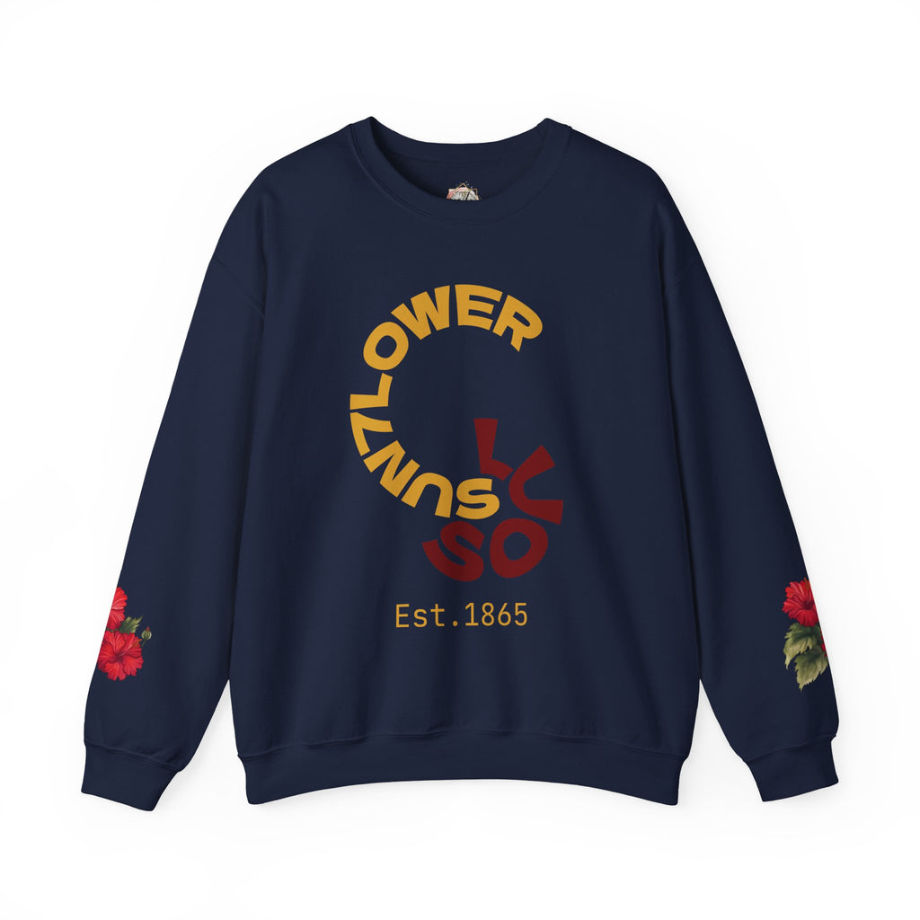Crewneck Sweatshirt — Vintage Floral 'Sunflower' Graphic (Est. 1865)