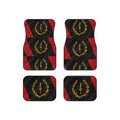 Car Mats — Black & Red Laurel Emblem Set (4-Pack)