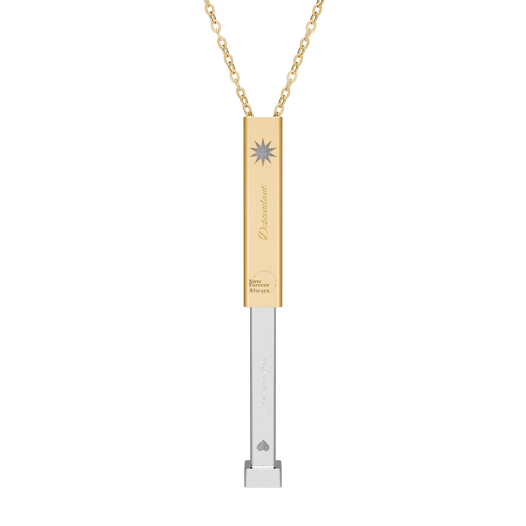 Hidden Message Sliding Bar Necklace — Engravable Secret Message Pendant