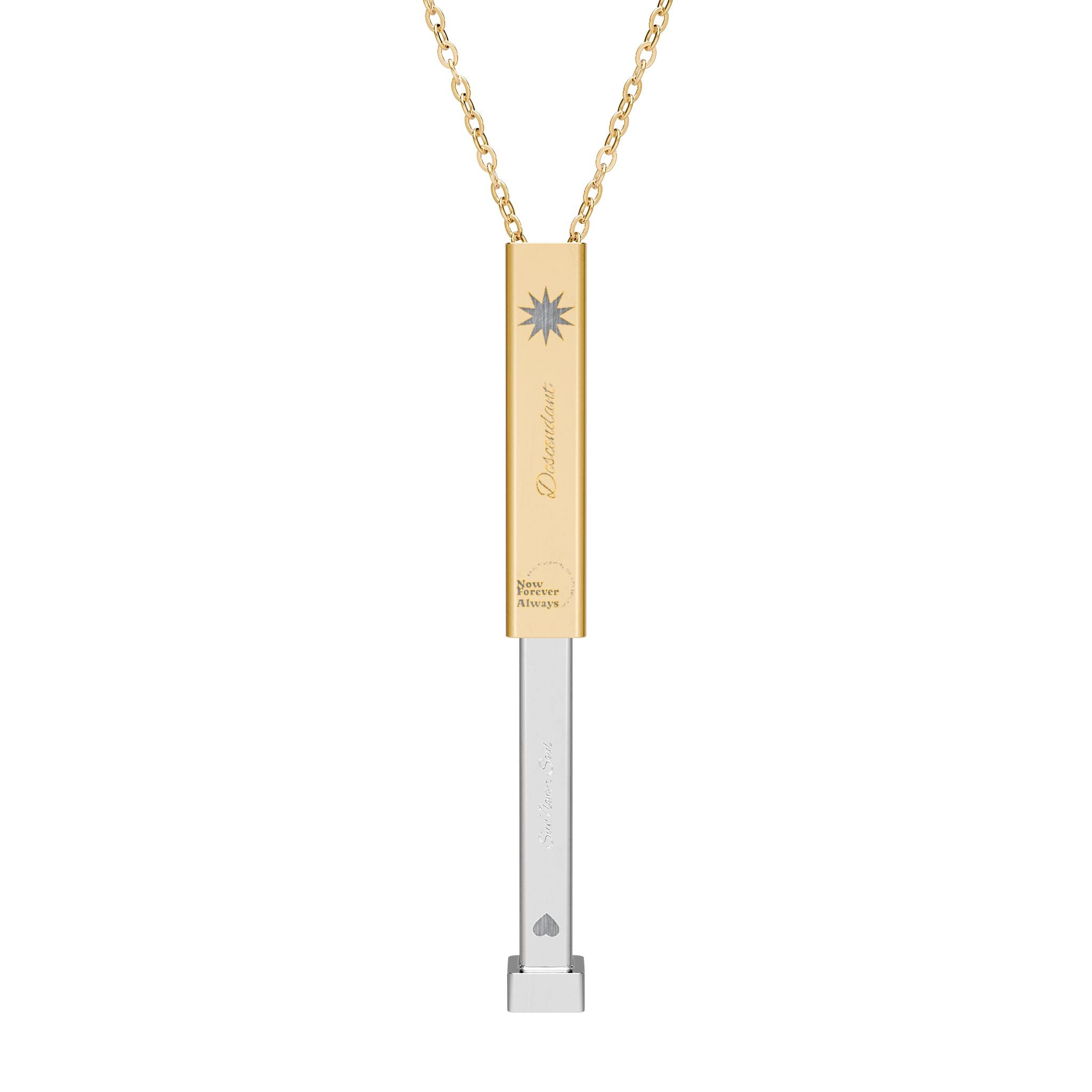 Hidden Message Sliding Bar Necklace — Engravable Secret Message Pendant