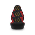 Car Seat Covers — Black & Red Geometric Pattern with Gold Laurel Emblem