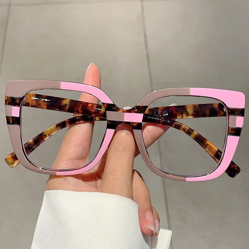 2024 Vintage Colorful Square Optical Glasses Frame Women Glasses Spectacles Anti-Blue Light Eyewear Eyeglasses Frame